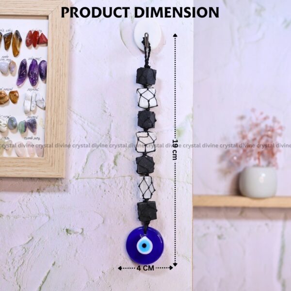 Evil Eye Hanging, Black Tourmaline and Selenite Crystal Hanging, Energy Healing & Protection, Manifestation, and Psychic Reading, Reiki Healing Evil Eye - Hanging for Car and Home - Image 7