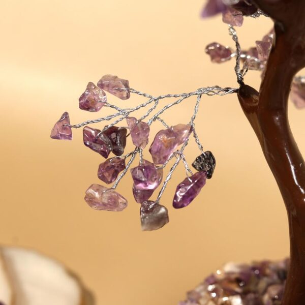 Amethyst Silver Wire Tree with Mseal 300 Beads, Healing Crystal Tree for Stress Relief, Calmness & Spiritual Clarity | Handcrafted Gemstone Tree Dcor for Energy Healing - Image 6