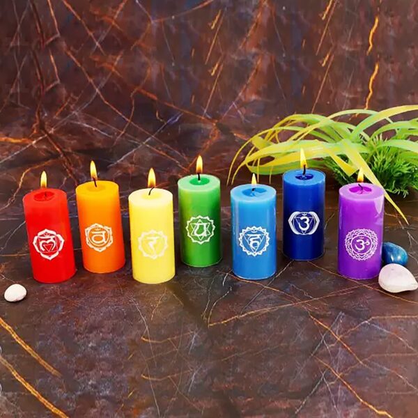 7 Chakra Candle Set | Candles for Aromatherapy, Meditation,Spa | Scented Candles for Gifting & Decoration - Image 3